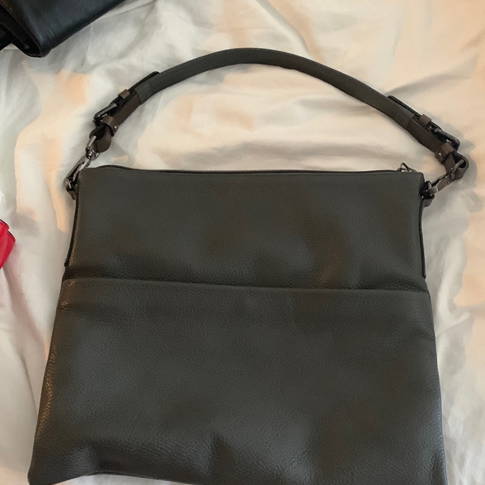 RUDSAK Dark Gray Leather Shoulder Bag